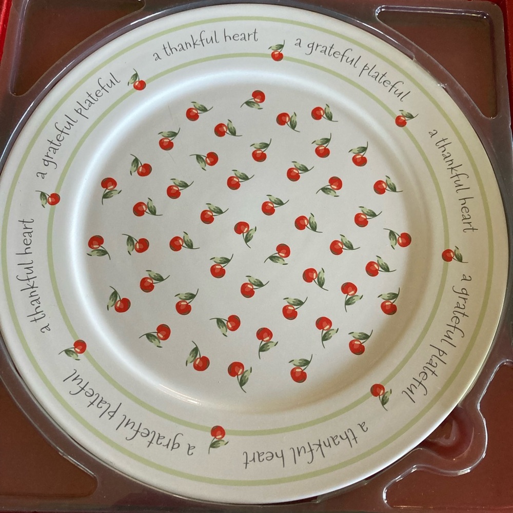 12” Vintage Hallmark Ceramic Cherry Platter